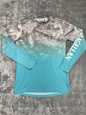 Magellan Outdoors Gray Marble-Print Cooling Boyfriend Top